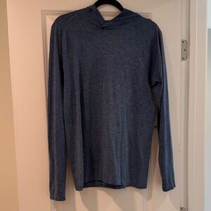 Blue Long Sleeve Hooded Shirt Lululemon
